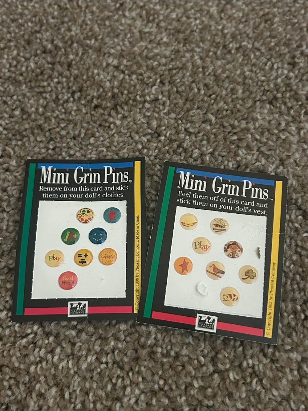American Girl Mini Grin Pins